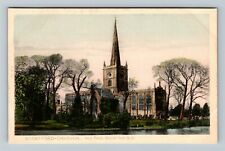 Stratford On Avon England, Holy Trinity Church Vintage Souvenir Postcard picture