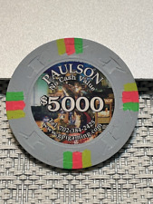 43mm  $5000 PAULSON  NCV CASINO CHIP MANUFACTURER'S SAMPLE #'d LE POKER CHIP picture