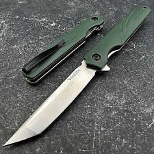 VORTEK TUSK Slim D2 Tanto Blade Ball Bearing Folding Flipper Pocket Knife Green picture