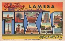 Postcard Large Letters Greetings La Mesa Texas Curt Teich  picture