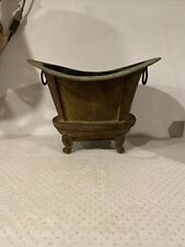 Vintage Planter  Bronze/Old Iron Looking Flower Pot 4 Footed Type Large picture