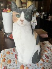 Vtg 16” Adeline Halvorson CALICO Cat Weighted Door Stop Fabric Made In USA picture