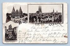 Multiview Vignette Greetings From Lübeck Germany UDB Postcard M2 picture