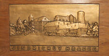 Vintage Czech Jindrichuv Hradec Cityscape wall decor plaque picture
