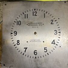 Allis Chalmers Milwaukee Wisconsin Electric Clock Face Metal 11” Square picture