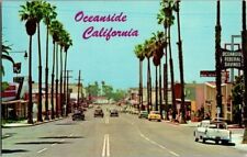 1960'S. OCEANSIDE, CA. STREET VIEW.  MISSION AVE. POSTCARD. SM12 picture