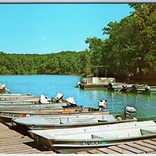 c1960s New London / Burlington, IA Geode State Park Boats Outboard Motor PC A266 picture