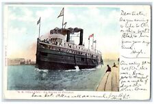 1907 SS Holland G & M Line Steamer Ship Enroute To Chicago Illinois IL Postcard picture