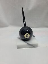 Vintage Eight Ball Pen Paper mat  white and grey marble base with working pen picture