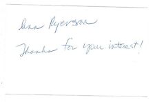 Ann Ryerson signed autographed index card AMCo 11267 picture