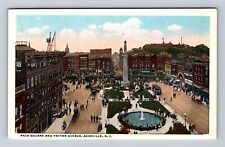 Asheville NC-North Carolina, Pack Square And Patton Avenue, Vintage Postcard picture