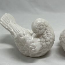 Vintage Bisque Porcelain Pair Of White Alabaster Doves/Pigeons Import Of Japan picture