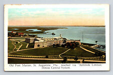 Old Fort Marion Seminole Limited Railway Illinois Central System FL Postcard picture