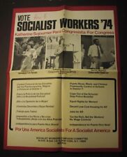 VOTE SOCIALIST WORKERS 1974 NYC campaign poster; 17x22; Morrison & Sojourner picture