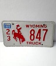 Vintage 1988 WYOMING License Plate W/ 1989 Tag | Sublette County | 23-847 picture