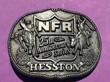 1983 25th Anniversary Series  Hesston National Finals Rodeo Belt Buckle 3.5x3