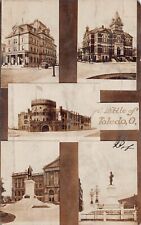 RPPC Toledo OH Ohio Post Office Armory Multi View Downtown Photo Postcard D12 picture