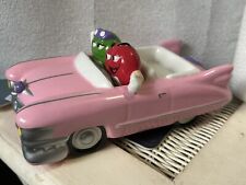 M&Ms ceramic Pink car candy dish 2002 with Ms Green and Red M & M's M & M s picture