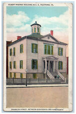 c1930's Oldest Masonic Building Franklin Street Richmond Virginia VA Postcard picture