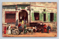 c1910 Street Scene Vendors Cairo Picturesque Egypt Raphael Tuck Oilette Postcard picture