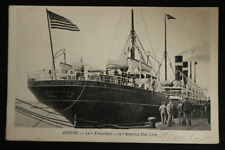 Anvers Le Kroonland America Star Line Postcard Steamship Black & White Image picture