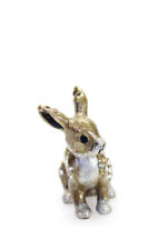 Jay Strongwater Womens Light Brown Enamel Crystal Mini Rabbit Figurine picture