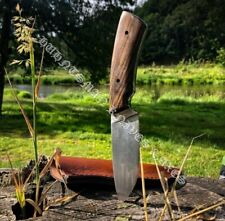 Hand Made Bushcrafting knife In Scandi grind With Walnut Burl & D2 Steel Blade picture