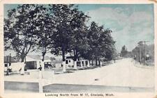 Chelsea, MI Michigan  STREET SCENE~North From M 17  HOMES~CAR  1936 Postcard picture