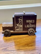 Vintage Wooden Wines & Liquors Train 6 Piece Coaster Set picture