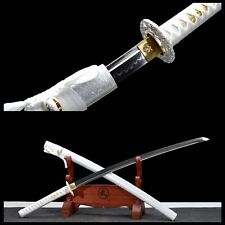 Sharp Elegant Silver Sword T10 Clay Tempered Dragon Japanese Samurai Katana picture