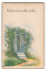 Postcard The Latch-String Is Out For You water color art VTG ME2. picture