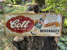 Vintage Cott Ginger Ale Beverages Sign with Bottle 50's Soda Pop Country Store picture