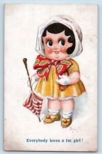 McGill Artist Signed Postcard Cute Little Girl With Umbrella c1910's Antique picture