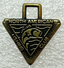 North American Fishing Club Zipper Pull Medallion Medal Pendant Charm Vintage picture