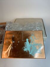 Vintage Copper Clock House of Copper Teacher Turquoise 6.5x9.5 picture