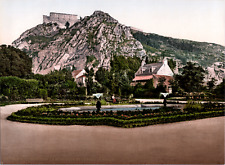 France, Cherbourg. La montag et le fort de la Roule. vintage print photochro picture
