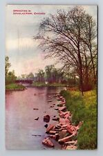 Chicago IL-Illinois, Springtime In Douglas Park, Antique, Vintage Postcard picture