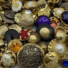 100 Best Premium MIXED LOT All Kinds Of GOLD & ANTIQUE GOLD Buttons All Sizes picture