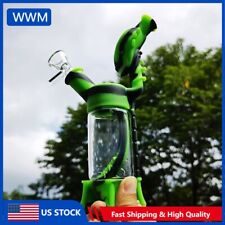 8.2inch Alien Hookah Silicone & Glass Water Pipe Smoking Bong Hand Pipes Green picture