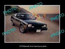 OLD 8x6 HISTORIC PHOTO OF 1978 PLYMOUTH ARROW MODEL LAUNCH PRESS PHOTO picture