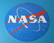Vintage NASA Meatball Sign - Space Shuttle Mission Control Porcelain Gas Sign picture