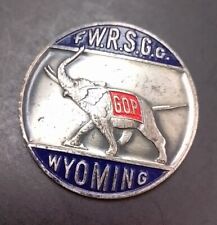 Vintage Green Duck Co Chicago Political Pin GOP Wyoming FWRSGC Circa 1906-1960 picture