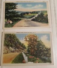 Lot Of Two Greetings from Galway New York Road Scenes Linen picture