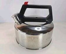 Vintage FARBERWARE Whistling Tea Kettle 2.5 Qt Model 758A STAINLESS STEEL picture