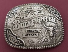 Awesome Gist Bronze American Rodeo Legends Bullfighter Salute Trophy Belt Buckle picture
