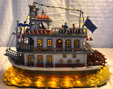 Lemax Carole Towne River Belle Christmas Village Boat w/ lights and music picture