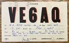 QSL Card - Alberta, Canada - Canadian Stamp - VE6AQ - 1965 - R.J. Love picture