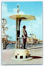c1960's Policeman Directing Traffic at foot of Pontoon Bridge Curacao Postcard picture