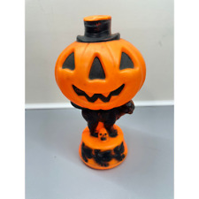 Vtg Empire Blow Mold 13.5” Pumpkin with Black Cat Witches Skull Top Hat NO LIGHT picture