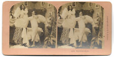 US ANTIQUE B.W. Kilburn 1899 The Pillow Fight Stereoview Photo 12883 picture